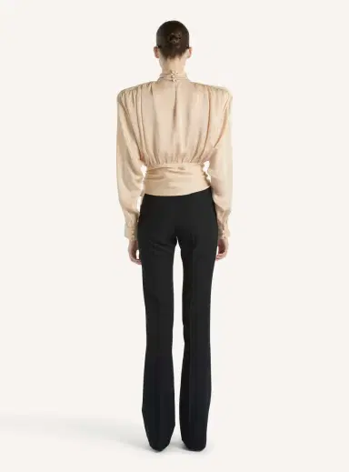 Balmain Silk chiffon blouse with padded shoulders and tie | Thumbnail 3
