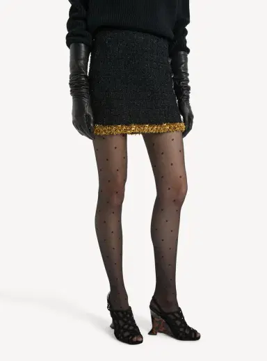 Balmain Short tweed skirt with embroidered trim | Thumbnail 5