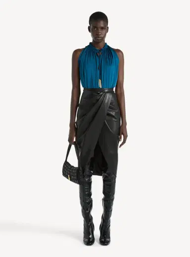 Balmain Pleated flowing jersey top | Thumbnail 2 Balmain Pleated flowing jersey top | Thumbnail 2