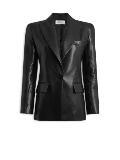Balmain Structured-shoulder lambskin jacket | Thumbnail 1 Balmain Structured-shoulder lambskin jacket | Thumbnail 1