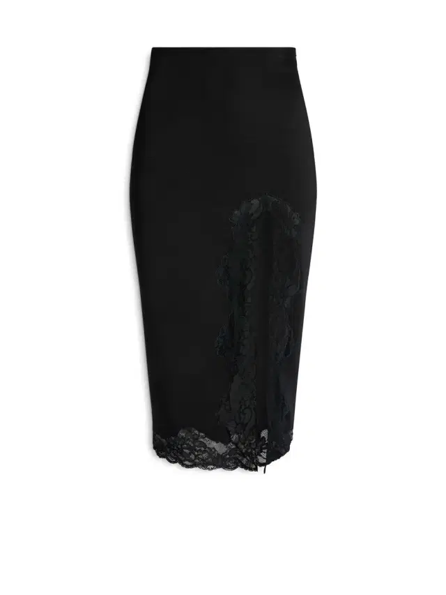 Balmain Knit midi skirt with lace