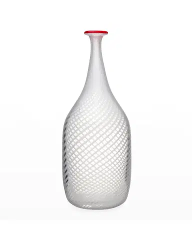 Kosta Boda Red Rim White Bottle | Thumbnail 2