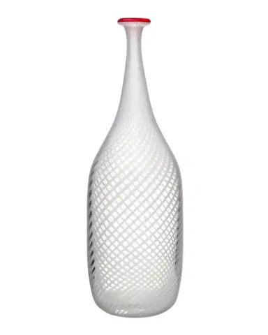 Kosta Boda Red Rim White Bottle | Thumbnail 1