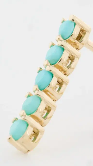 Zoë Chicco 14k Gold Turquoise Tennis Drop Earrings 14k Yellow Gold One Size | Thumbnail 5