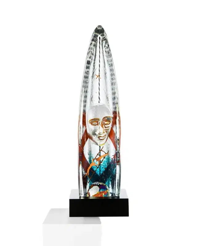 Kosta Boda Bertil Vallien "Vertical Journey" Boat Sculpture