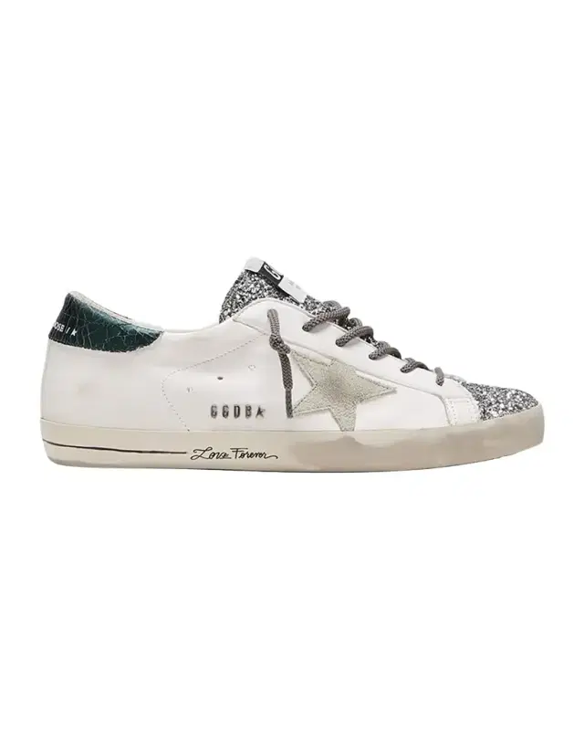 Golden Goose Superstar Mixed Leather Script Low-Top Sneakers