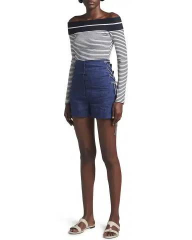 Giorgio Armani Lace-Up Sides Linen Shorts | Thumbnail 3