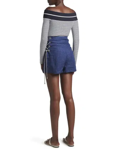 Giorgio Armani Lace-Up Sides Linen Shorts | Thumbnail 4
