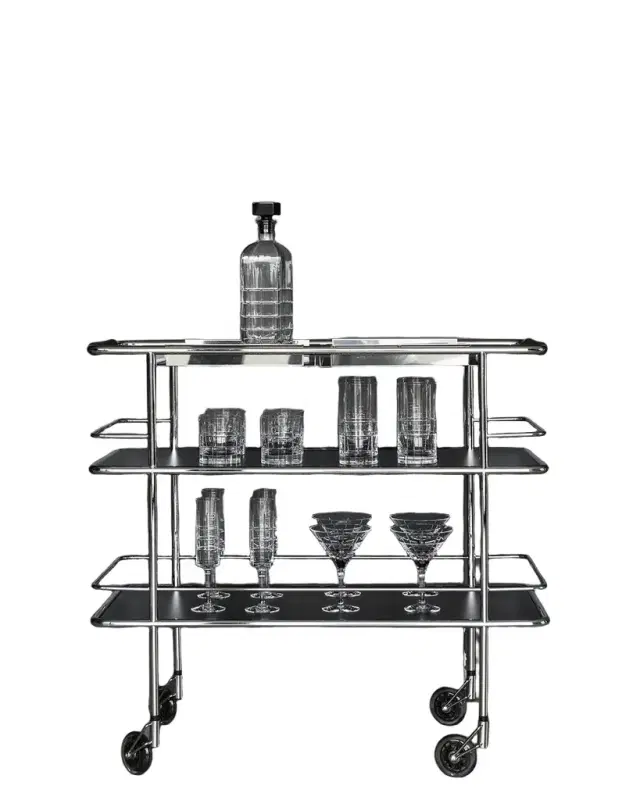 Orrefors 53-Piece Crystal Bar Cart