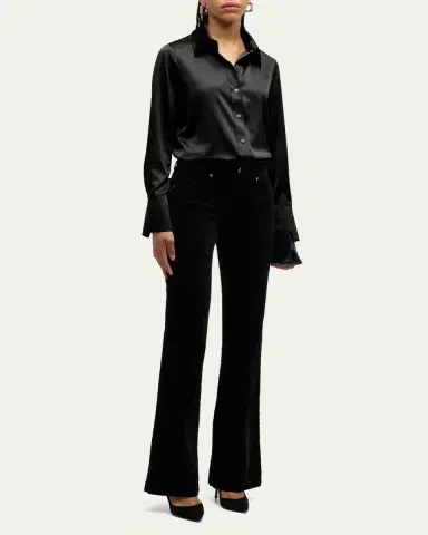 Ramy Brook Victoria Stretch Silk Button-Front Top | Thumbnail 2
