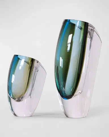 Kosta Boda Medium Mirage Vase - Forest Green and Blue | Thumbnail 2