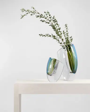 Kosta Boda Medium Mirage Vase - Forest Green and Blue | Thumbnail 3