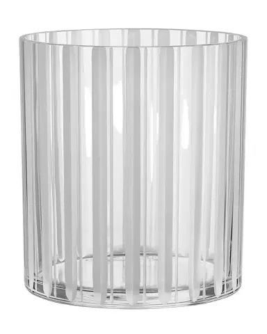 Orrefors 8" Cut in Number Stripes Vase | Thumbnail 1