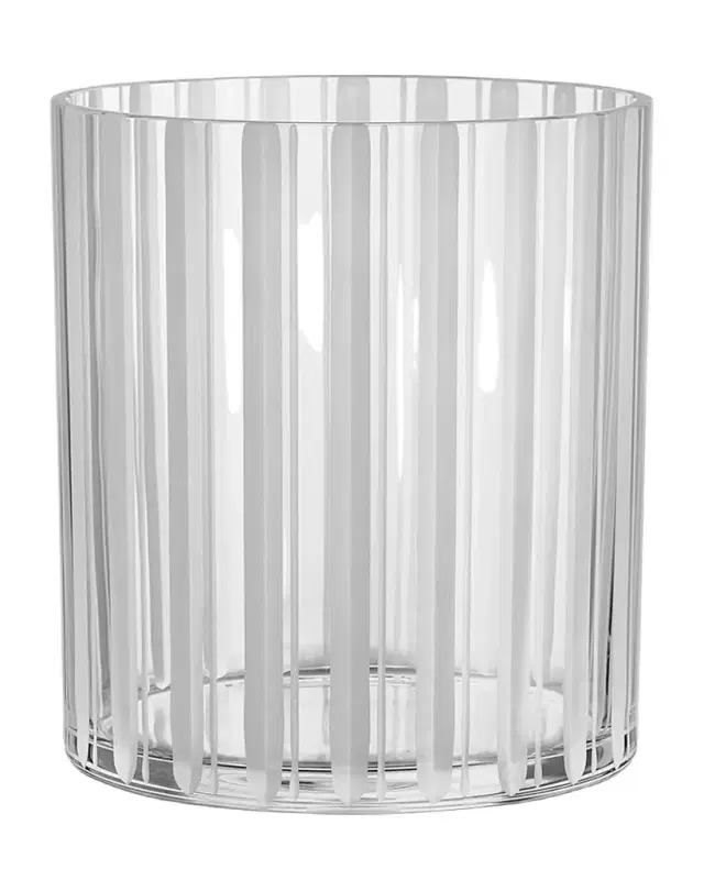 Orrefors 8" Cut in Number Stripes Vase