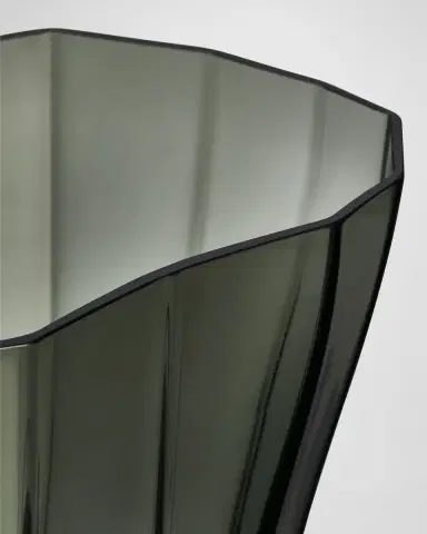 Orrefors Reed Moss Green Low Vase, 6.9" | Thumbnail 2