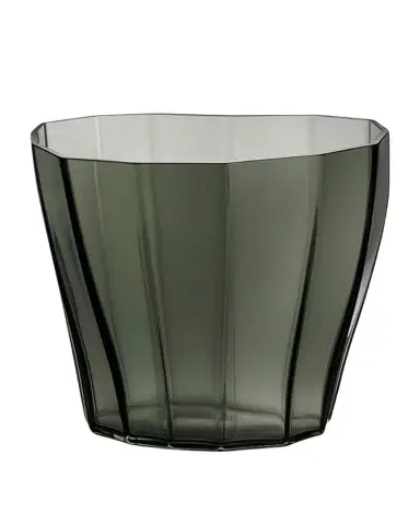 Orrefors Reed Moss Green Low Vase, 6.9" | Thumbnail 1