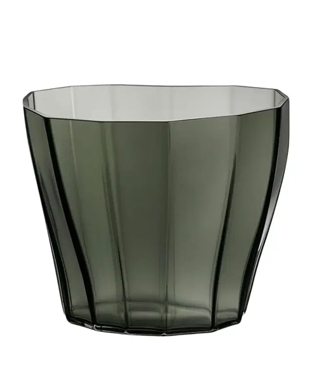 Orrefors Reed Moss Green Low Vase