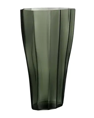 Orrefors Reed Moss Green Large Vase, 11.6" | Thumbnail 1
