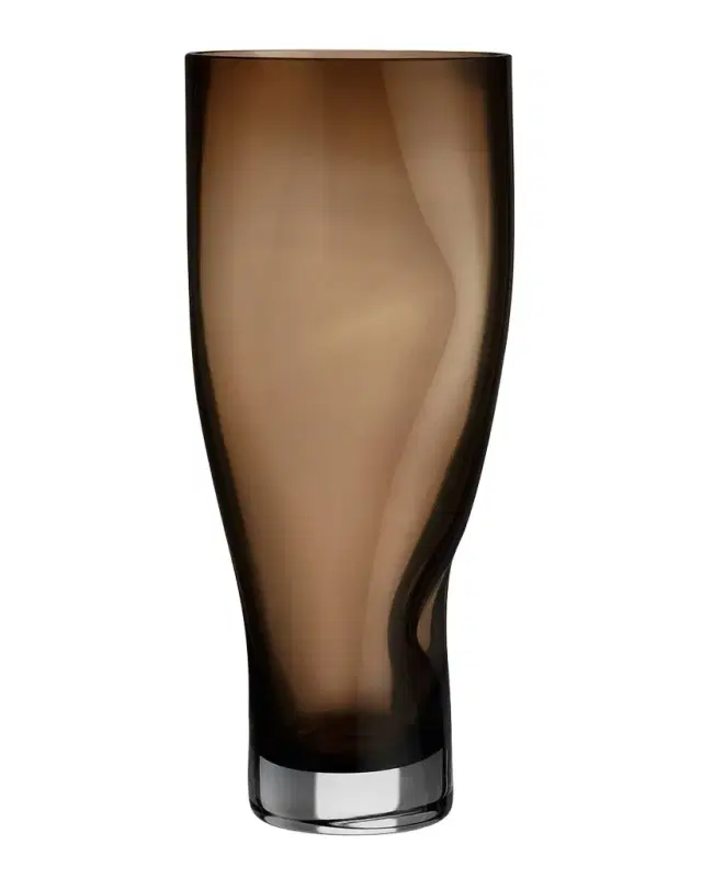 Orrefors Squeeze Smokey Brown Tall Vase