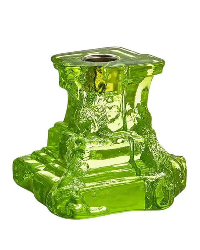 Kosta Boda Rocky Baroque Kryptonite Small Candlestick, 3.7"