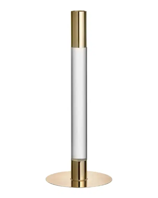 Orrefors 10" Lumiere Candlestick, Gold