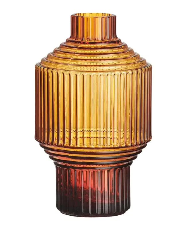 Kosta Boda Dark Amber Pavilion Vase