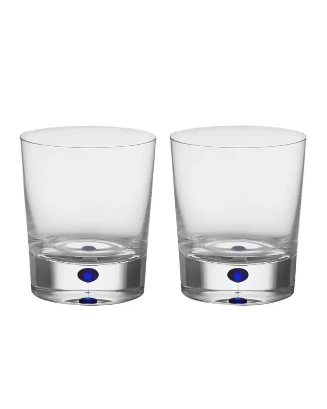 Orrefors Intermezzo Blue Double Old-Fashioned Glasses, Set of 2