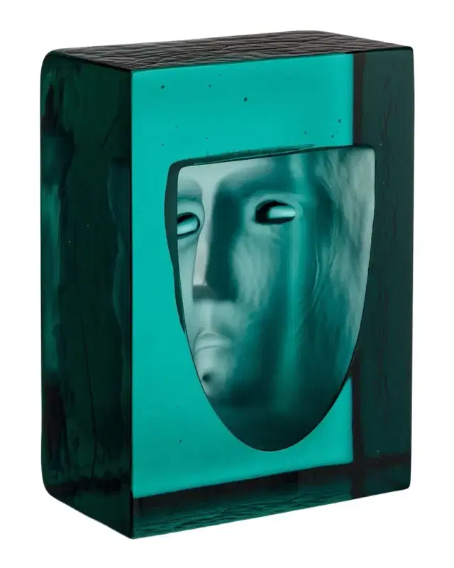 Kosta Boda "Azur Frost Petrol" Decorative Accent by Bertil Vallien