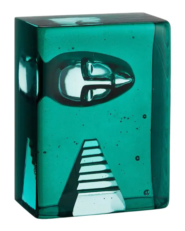 Kosta Boda "Azur Stairs Petrol" Decorative Object by Bertil Vallien