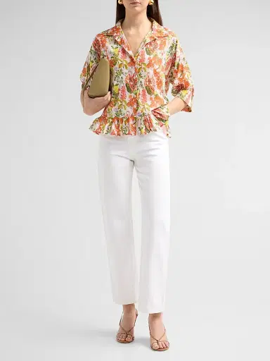 Ro's Garden Women's Ruby Floral Cotton Shirt - Multi Palm Haze | Thumbnail 2 Ro's Garden Women's Ruby Floral Cotton Shirt - Multi Palm Haze | Thumbnail 2