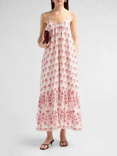 Ro's Garden Women's Samoa Floral Cotton Maxi Dress - Red Leilani - Size XS | Thumbnail 2 Ro's Garden Women's Samoa Floral Cotton Maxi Dress - Red Leilani - Size XS | Thumbnail 2