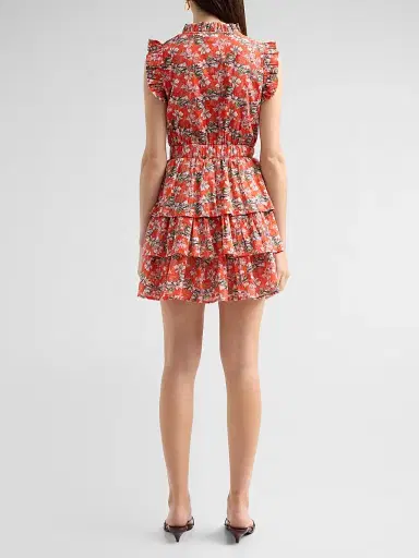 Ro's Garden Women's Bimba Cotton Floral Mini Dress - Red Aloha - Size XS | Thumbnail 3