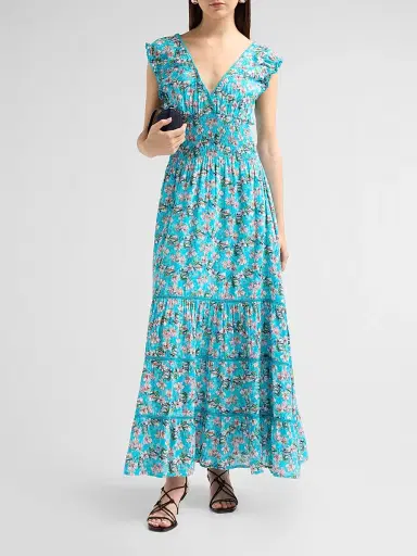Ro's Garden Women's Hilda Floral Cotton Maxi Dress - Blue Aloha - Size XS | Thumbnail 2 Ro's Garden Women's Hilda Floral Cotton Maxi Dress - Blue Aloha - Size XS | Thumbnail 2