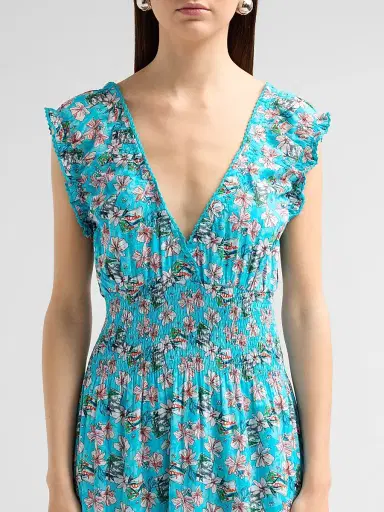 Ro's Garden Women's Hilda Floral Cotton Maxi Dress - Blue Aloha - Size XS | Thumbnail 5 Ro's Garden Women's Hilda Floral Cotton Maxi Dress - Blue Aloha - Size XS | Thumbnail 5