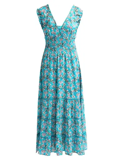 Ro's Garden Women's Hilda Floral Cotton Maxi Dress - Blue Aloha - Size XS | Thumbnail 1 Ro's Garden Women's Hilda Floral Cotton Maxi Dress - Blue Aloha - Size XS | Thumbnail 1