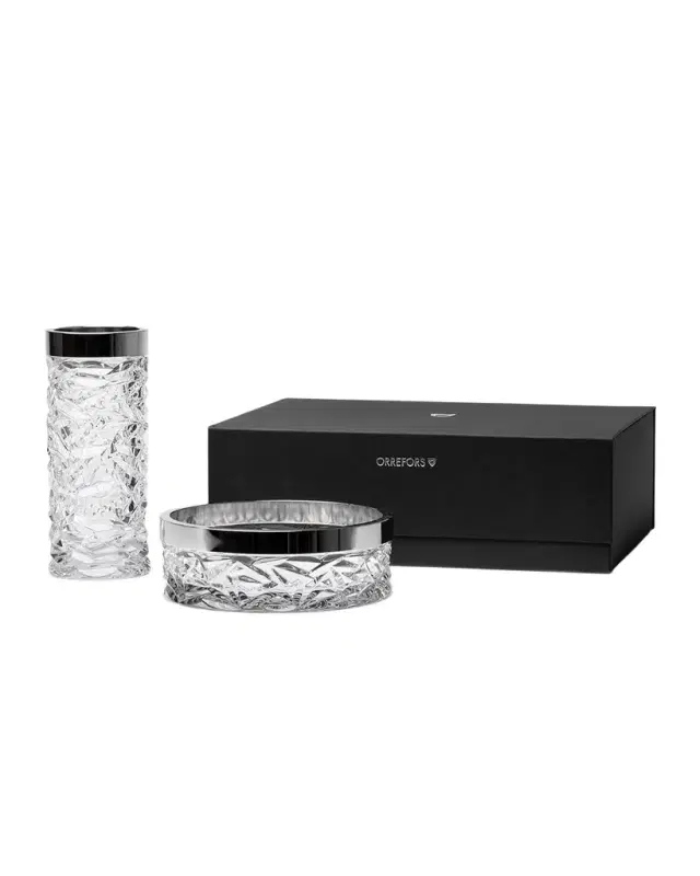 Orrefors Carat Bowl & Vase Gift Set
