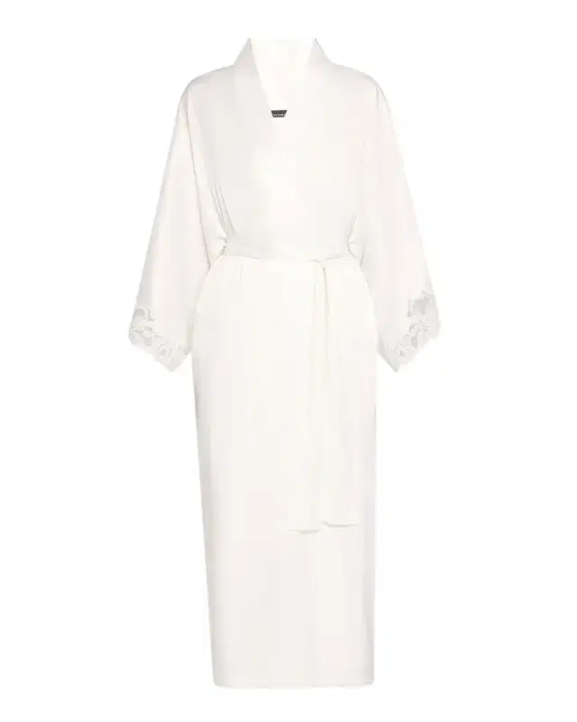 Natori Peony Glamour Lace-Trim Robe