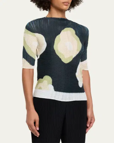 Issey Miyake Verve Pleats Elbow-Sleeve Top | Thumbnail 4 Issey Miyake Verve Pleats Elbow-Sleeve Top | Thumbnail 4
