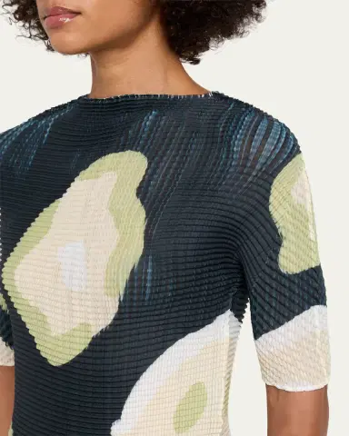 Issey Miyake Verve Pleats Elbow-Sleeve Top | Thumbnail 5 Issey Miyake Verve Pleats Elbow-Sleeve Top | Thumbnail 5