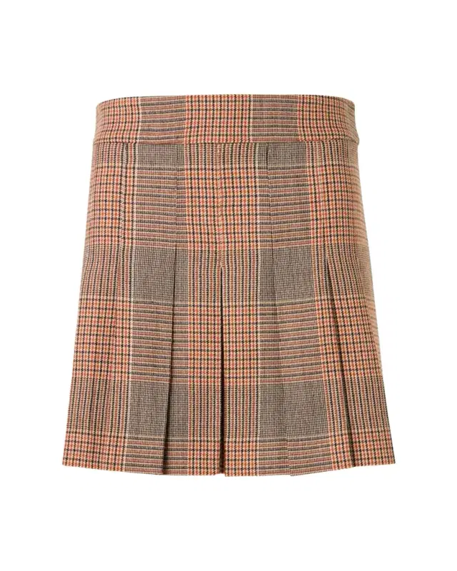 Akris punto Glen Check Pleated Mini Skirt