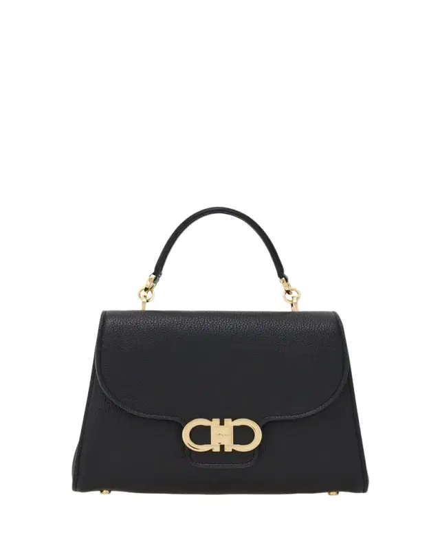 Ferragamo Double Gancio Leather Top-Handle Bag