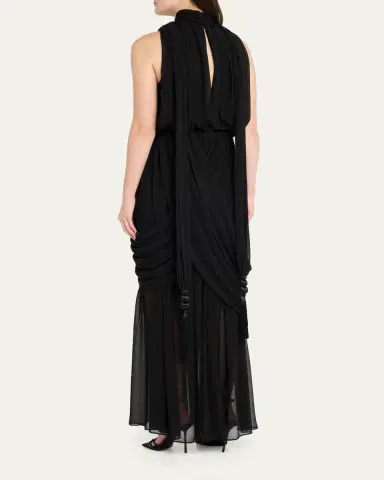 Et Ochs Arabella Plunging Draped Column Gown | Thumbnail 3