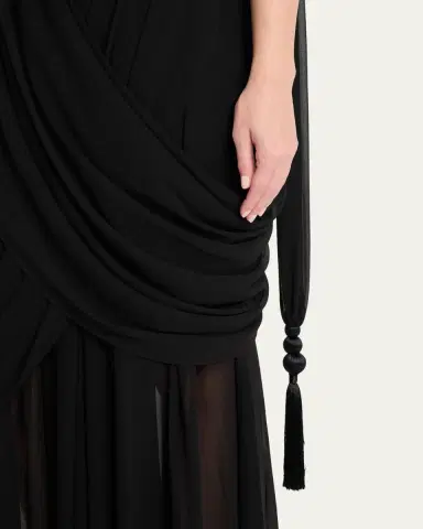 Et Ochs Arabella Plunging Draped Column Gown | Thumbnail 5