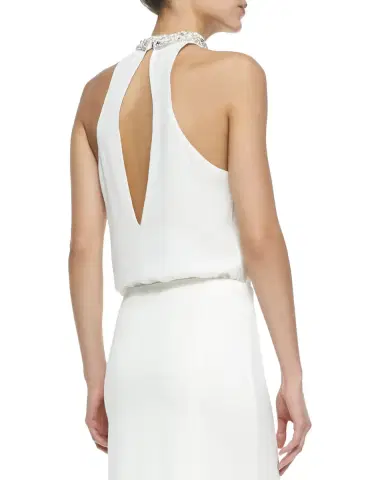 Et Ochs Arabella Plunging Draped Column Gown | Thumbnail 6