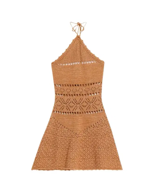 Retrofete Florentina Crochet Halter Dress