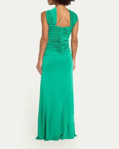 The New Arrivals by Ilkyaz Ozel Amanda Sculpted Jersey Column Gown | Thumbnail 3 The New Arrivals by Ilkyaz Ozel Amanda Sculpted Jersey Column Gown | Thumbnail 3