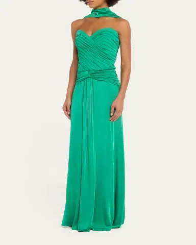 The New Arrivals by Ilkyaz Ozel Amanda Sculpted Jersey Column Gown | Thumbnail 4 The New Arrivals by Ilkyaz Ozel Amanda Sculpted Jersey Column Gown | Thumbnail 4