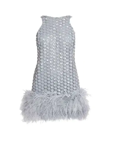 The New Arrivals by Ilkyaz Ozel Bixi Sequined Feather-Trim Minidress | Thumbnail 1 The New Arrivals by Ilkyaz Ozel Bixi Sequined Feather-Trim Minidress | Thumbnail 1