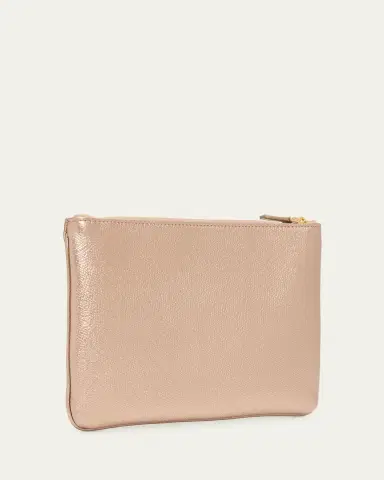 Valentino Garavani Medium Metallic Leather Flat Pouch Bag | Thumbnail 3
