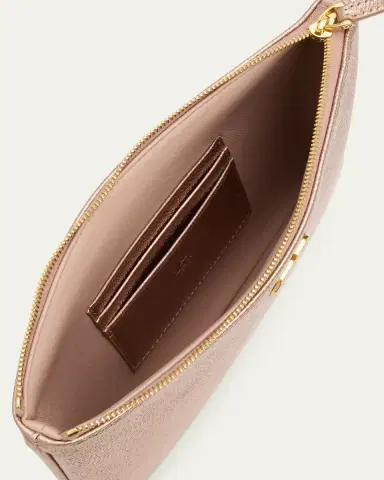 Valentino Garavani Medium Metallic Leather Flat Pouch Bag | Thumbnail 4